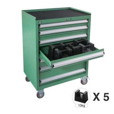 Workshop Durable 7 Drawer Steel Tool Trolley Metal Rolling Storage Tool Chest Cabinet