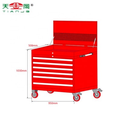 TJG Multifunction Workshop Construction Site Repair Drawer With Anti-slip Lock Tool Trolley Set Cabinet