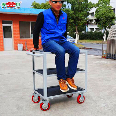 TJG Custom-made Four-wheel Plant Heavy Duty Stainless Steel Platform Working Trolley